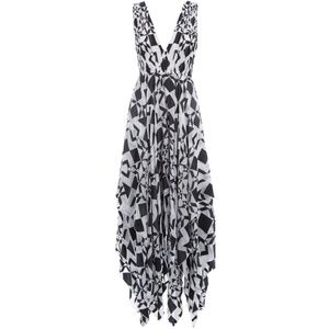 Black Esmay Geometric Print Handkerchief Dress